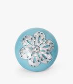 Pastel blue filigree knobs