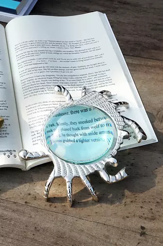 Silver crab magnifying glass