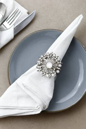 Shimmering gemstone napkin rings