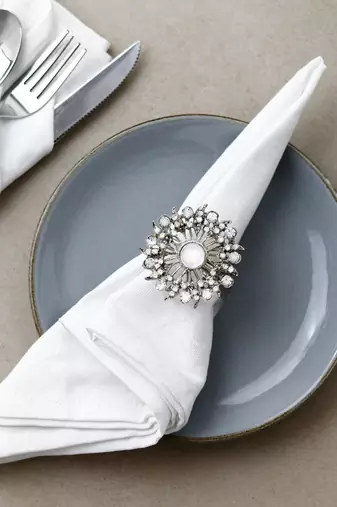 Shimmering gemstone napkin rings