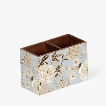 White bloom enamel pen holder 1