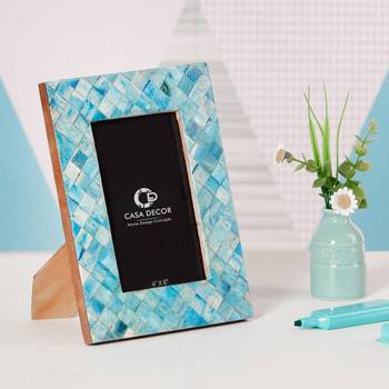 Blue weave photo frame 4x6 1
