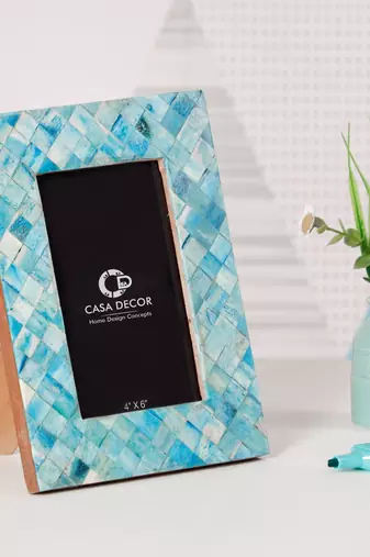 Blue weave photo frame 4x6