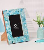 Blue weave photo frame 4x6