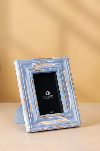 Distressed blue photo frame 4x6