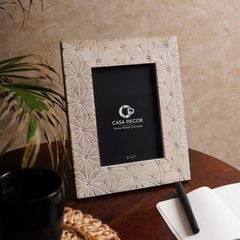 Geometrical flora photo frame 5x7 1