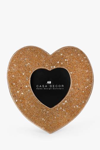 Golden heart photo frame