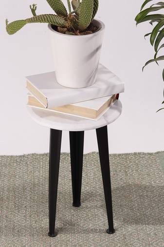 White marble plant stand