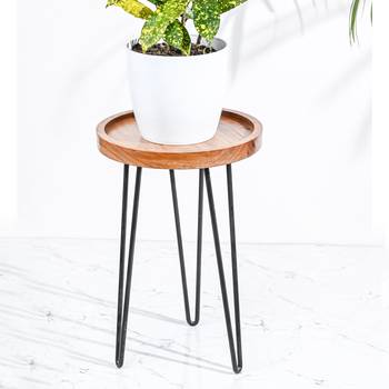Brown textured plant stand 1