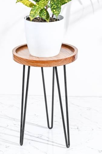 Brown textured plant stand