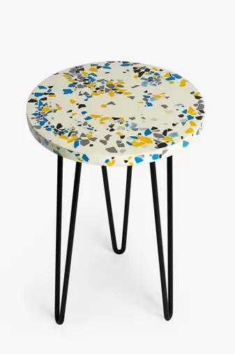 White speckled plant stand - black