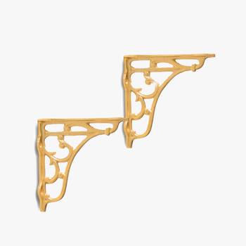 Baroque art wall brackets golden (set of 2) 1