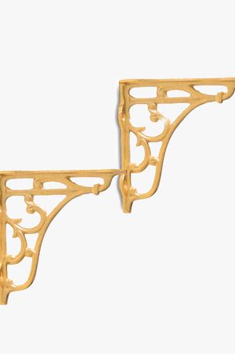 Baroque art wall brackets golden (set of 2)