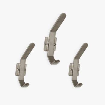 Abstract silver wall hook set 1
