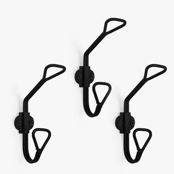 Abstract metal wall hook set 1