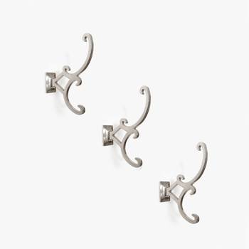 Silver swirl wall hook set 1