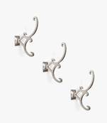 Silver swirl wall hook set