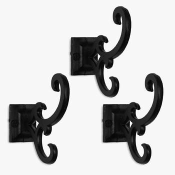 Swirl black metal hook set 1