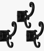 Swirl black metal hook set