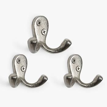 Silver metal dual hooks 1