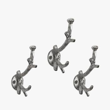 Silver tree twig wall hooks 1