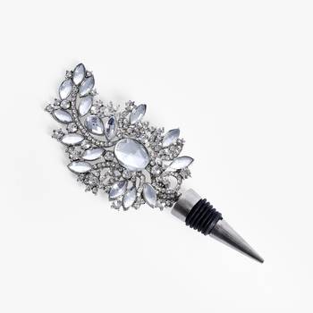 Silver feather wine stopper 1
