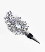 Silver feather wine stopper