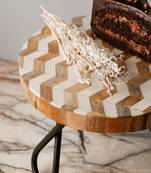 White chevron mix cake stand