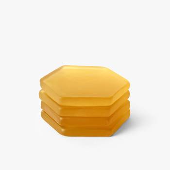 Sunshine mango hexagon coasters 1