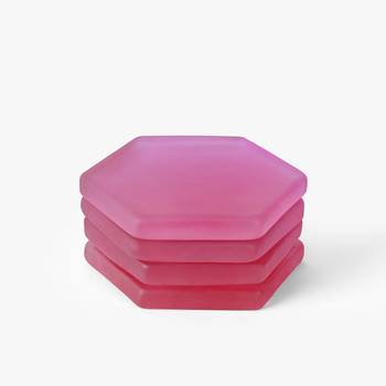 Passion pink hexagon coasters 1