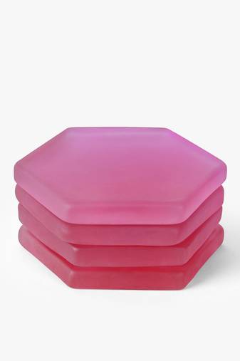 Passion pink hexagon coasters