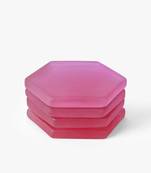 Passion pink hexagon coasters
