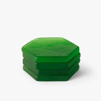 Kiwi splash hexagon coasters 1