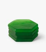 Kiwi splash hexagon coasters