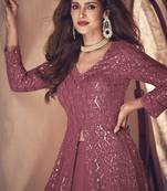 Mauve Pink Lehenga Kameez with Nazneen Dupatta
