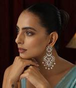 Red polki dangler earrings