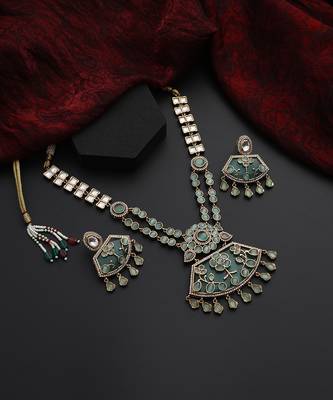 Mint polki pendant necklace set 5