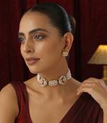 Gold polki choker necklace set