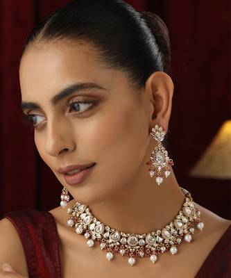 Red polki necklace set 2