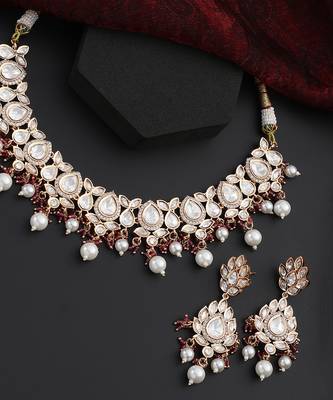 Red polki necklace set 3