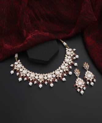 Red polki necklace set 5