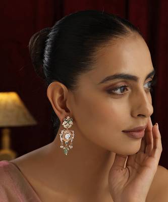 Mint polki dangler earrings 2
