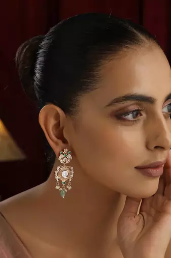 Mint polki dangler earrings