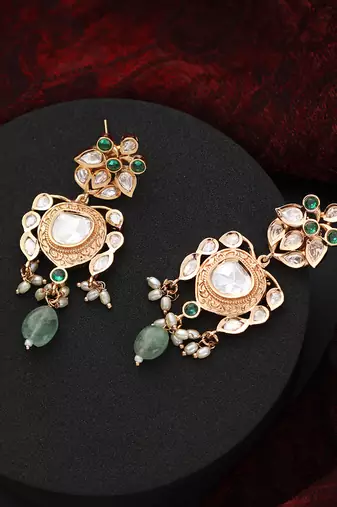 Mint polki dangler earrings