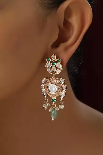 Mint polki dangler earrings