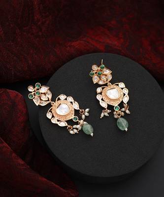 Mint polki dangler earrings 5