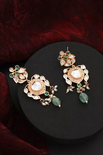Mint polki dangler earrings