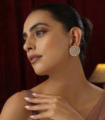 Rose gold polki stud earrings