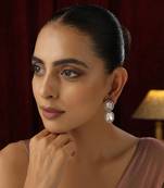 Rose gold polki stud earrings