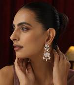 Gold polki dangler earrings